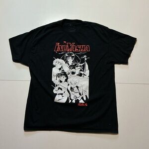 Inuyasha Sunrise 2009 Anime Manga Black Graphic Short Sleeve Crewneck T-Shirt